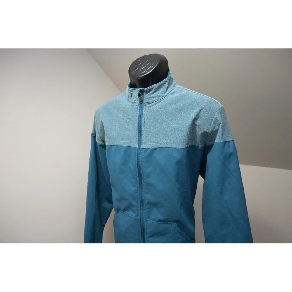 Adidas Golf Jacket Mens‎ Medium Blue Full Zip Mock Neck Performance Excellent